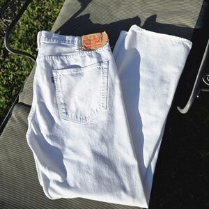 Men's 501 White Levi's Button Fly Jeans 40 x 32